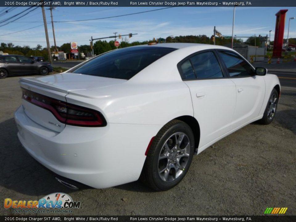 2016 Dodge Charger SXT AWD Bright White / Black/Ruby Red Photo #7