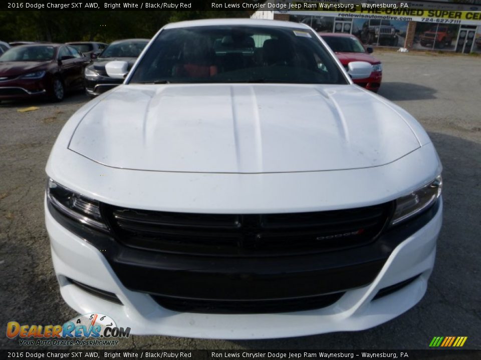 2016 Dodge Charger SXT AWD Bright White / Black/Ruby Red Photo #13