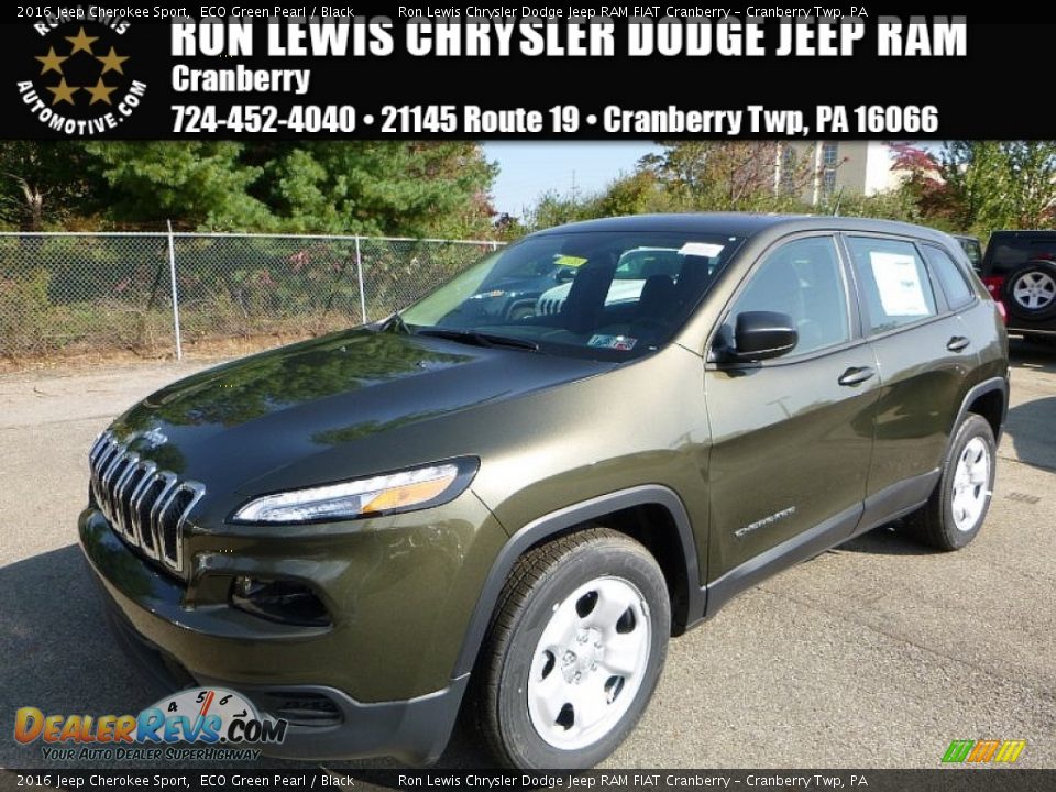 2016 Jeep Cherokee Sport ECO Green Pearl / Black Photo #1