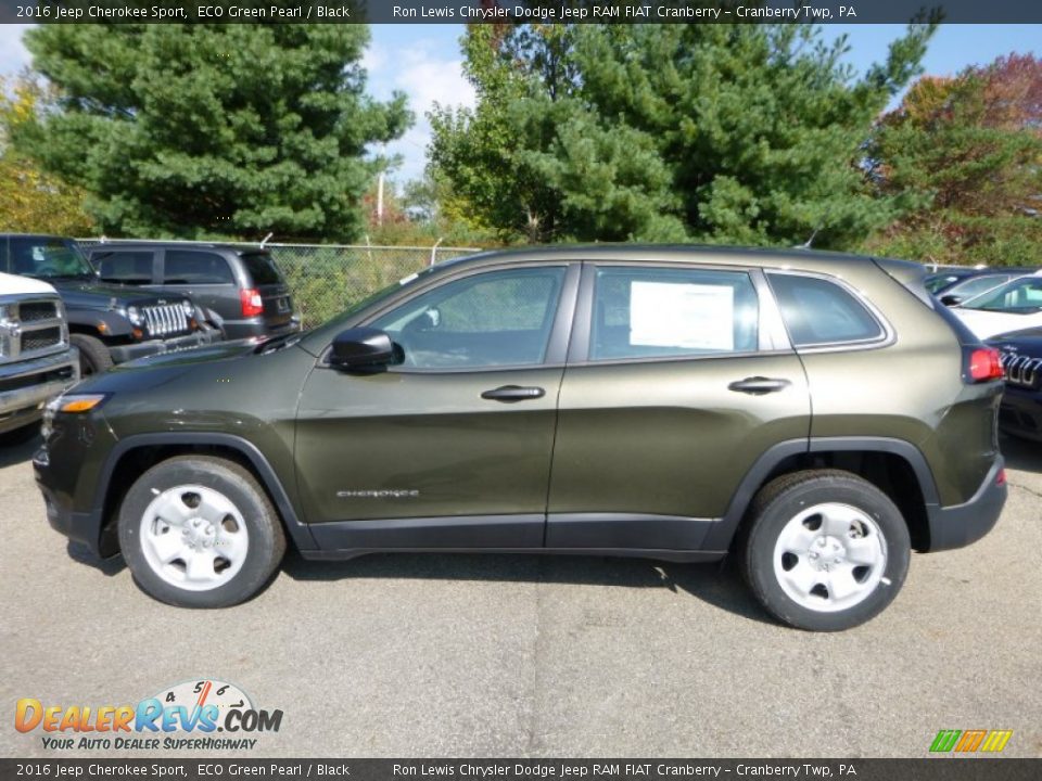 2016 Jeep Cherokee Sport ECO Green Pearl / Black Photo #3