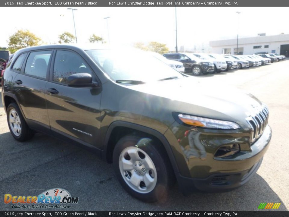 2016 Jeep Cherokee Sport ECO Green Pearl / Black Photo #11