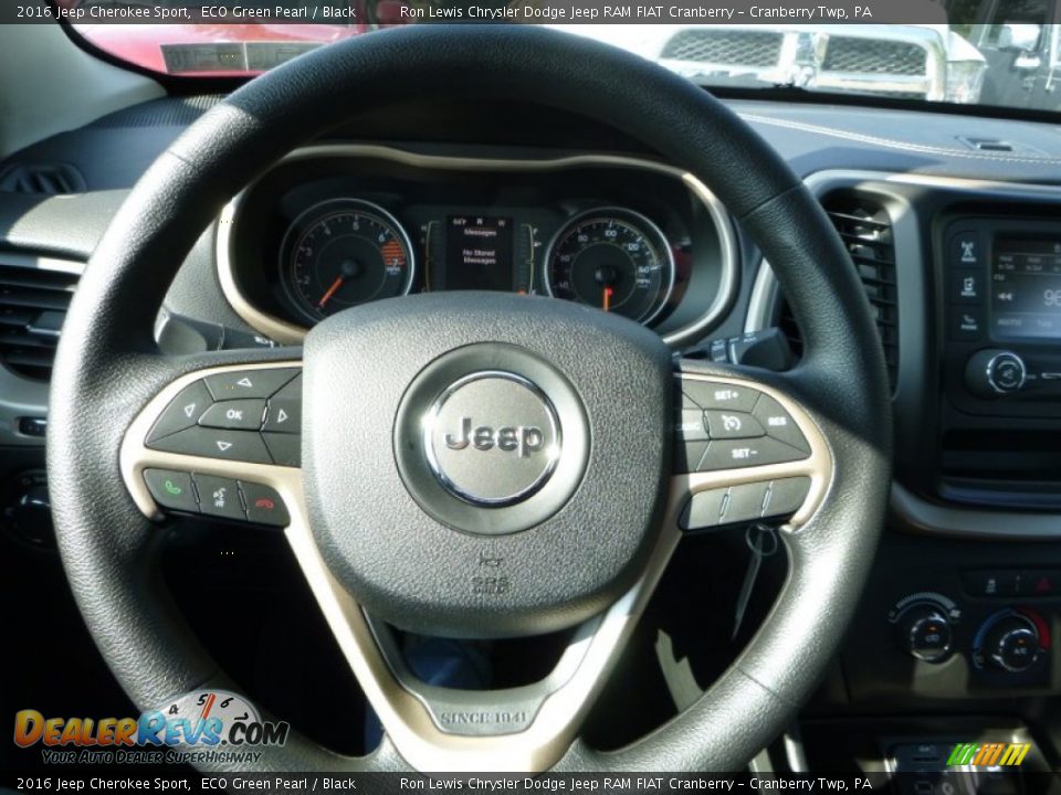 2016 Jeep Cherokee Sport ECO Green Pearl / Black Photo #17