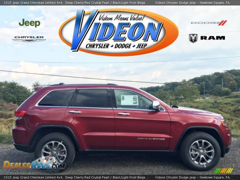 2015 Jeep Grand Cherokee Limited 4x4 Deep Cherry Red Crystal Pearl / Black/Light Frost Beige Photo #1