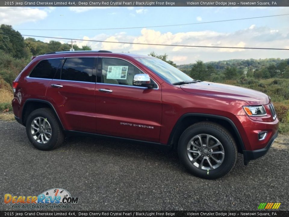 2015 Jeep Grand Cherokee Limited 4x4 Deep Cherry Red Crystal Pearl / Black/Light Frost Beige Photo #2