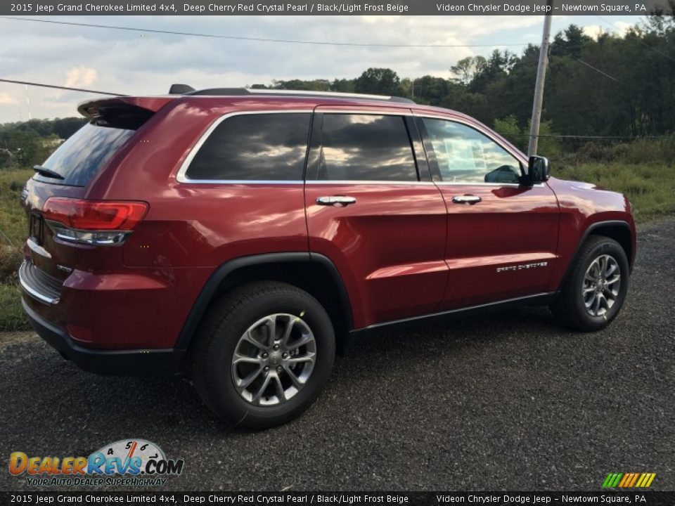2015 Jeep Grand Cherokee Limited 4x4 Deep Cherry Red Crystal Pearl / Black/Light Frost Beige Photo #3