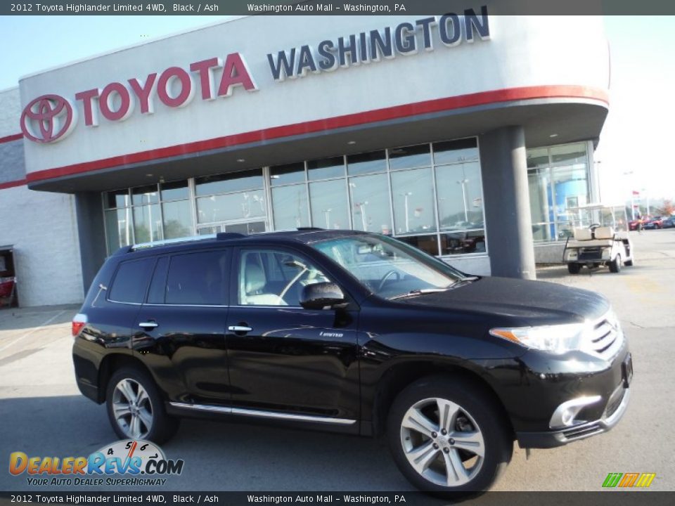 2012 Toyota Highlander Limited 4WD Black / Ash Photo #2