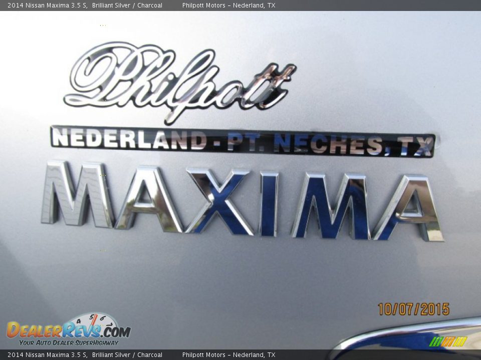 2014 Nissan Maxima 3.5 S Brilliant Silver / Charcoal Photo #14