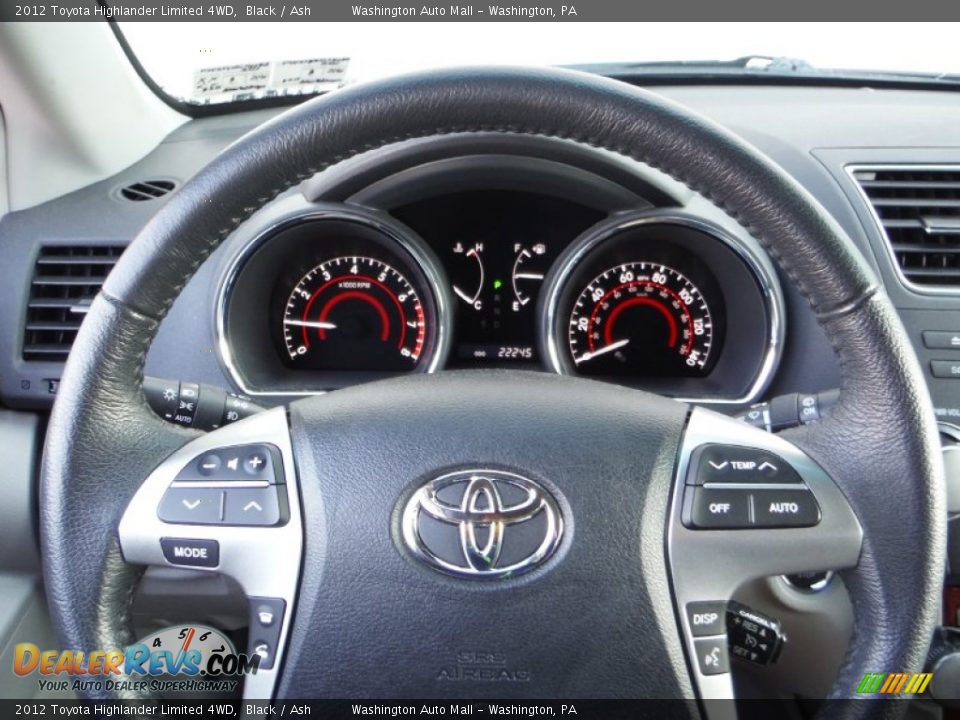 2012 Toyota Highlander Limited 4WD Black / Ash Photo #19