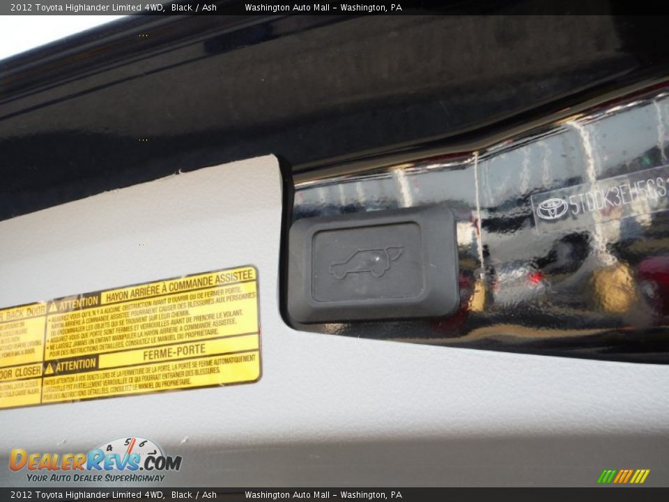 2012 Toyota Highlander Limited 4WD Black / Ash Photo #23