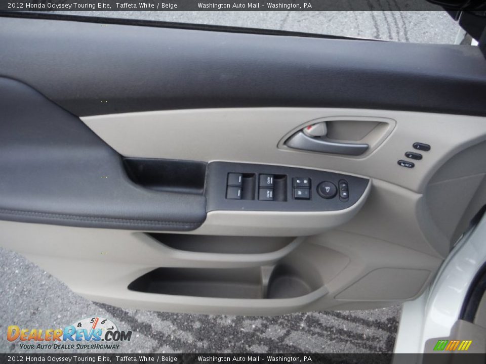 2012 Honda Odyssey Touring Elite Taffeta White / Beige Photo #10