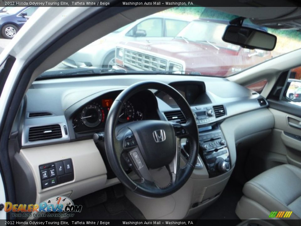 2012 Honda Odyssey Touring Elite Taffeta White / Beige Photo #11