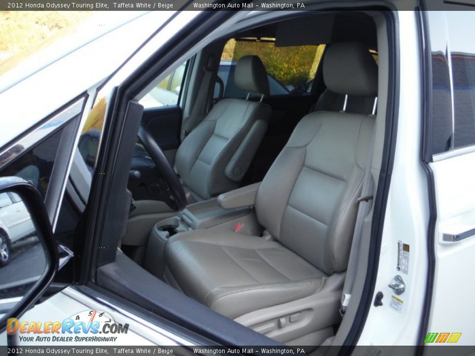 2012 Honda Odyssey Touring Elite Taffeta White / Beige Photo #12