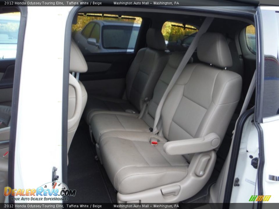 2012 Honda Odyssey Touring Elite Taffeta White / Beige Photo #19
