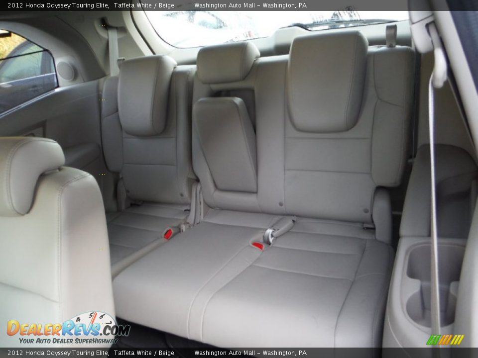 2012 Honda Odyssey Touring Elite Taffeta White / Beige Photo #20