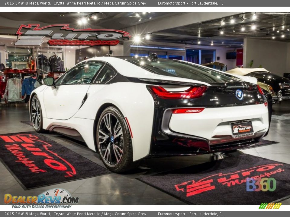 2015 BMW i8 Mega World Crystal White Pearl Metallic / Mega Carum Spice Grey Photo #8