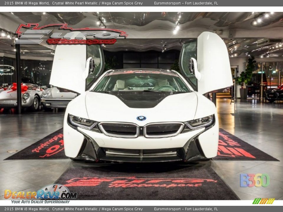 2015 BMW i8 Mega World Crystal White Pearl Metallic / Mega Carum Spice Grey Photo #11