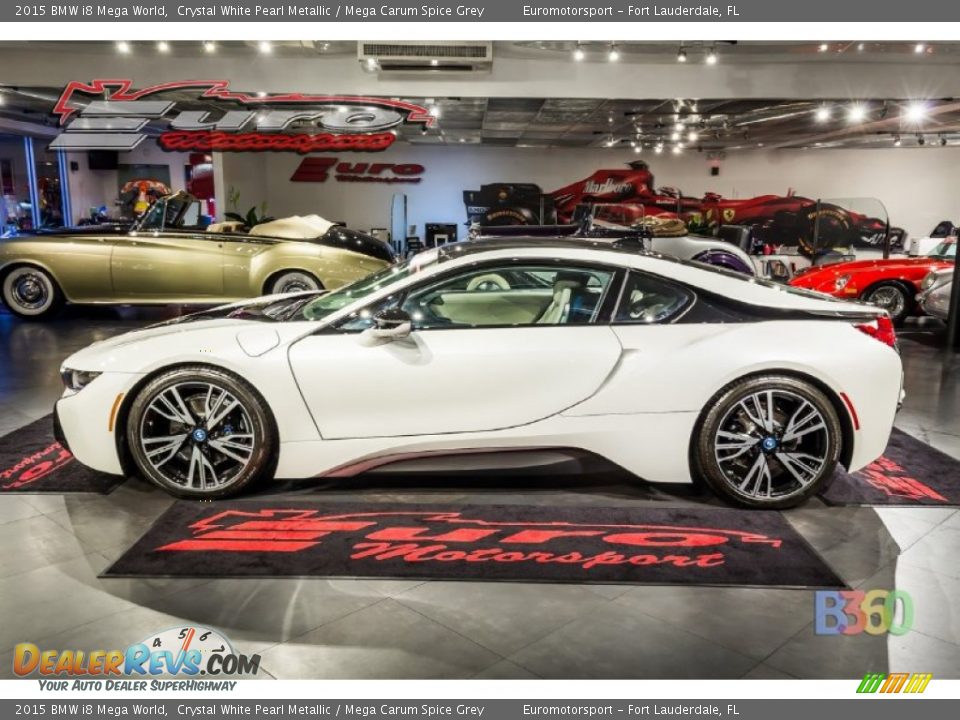 2015 BMW i8 Mega World Crystal White Pearl Metallic / Mega Carum Spice Grey Photo #19