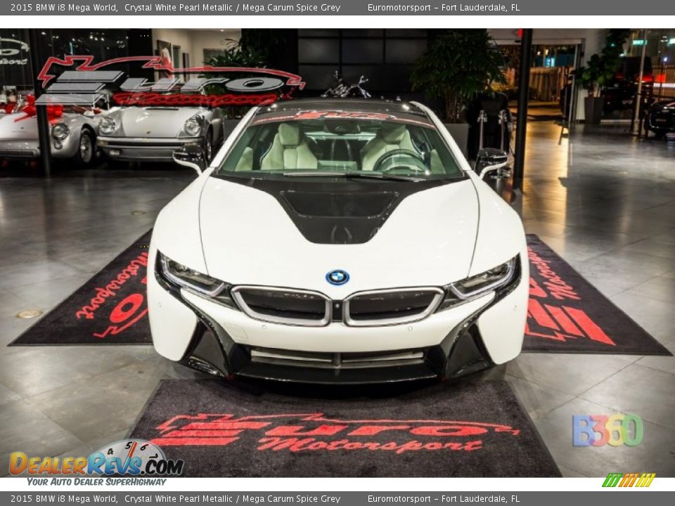 2015 BMW i8 Mega World Crystal White Pearl Metallic / Mega Carum Spice Grey Photo #21