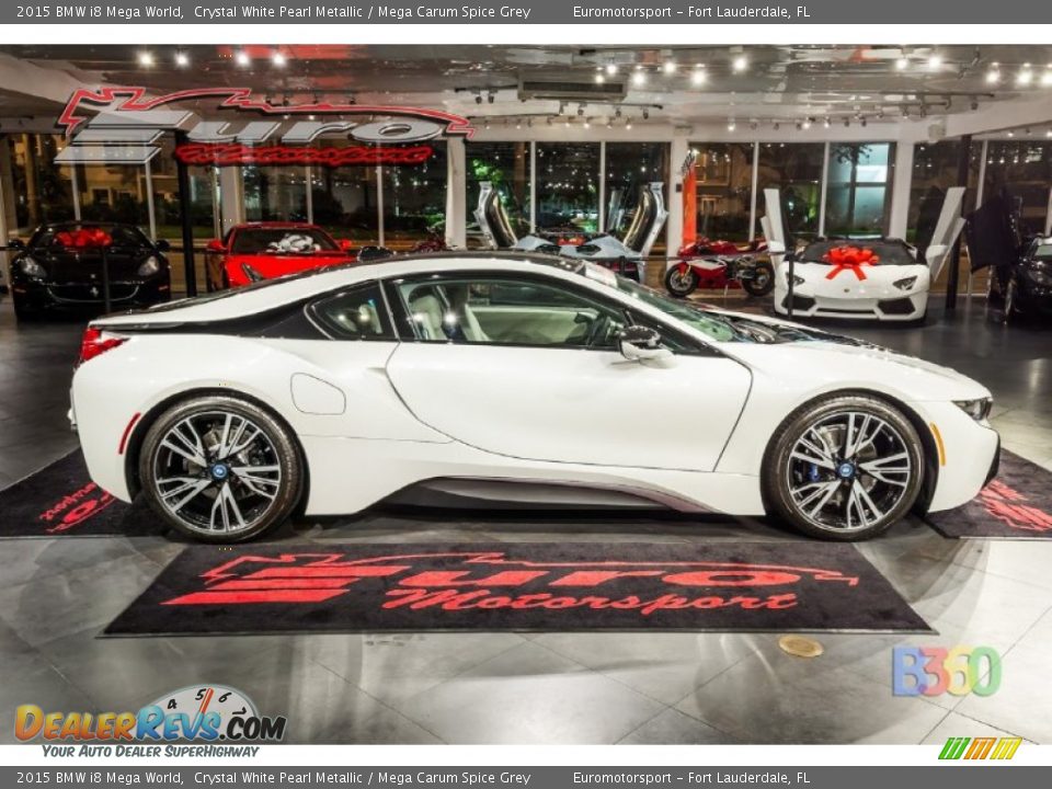 2015 BMW i8 Mega World Crystal White Pearl Metallic / Mega Carum Spice Grey Photo #22