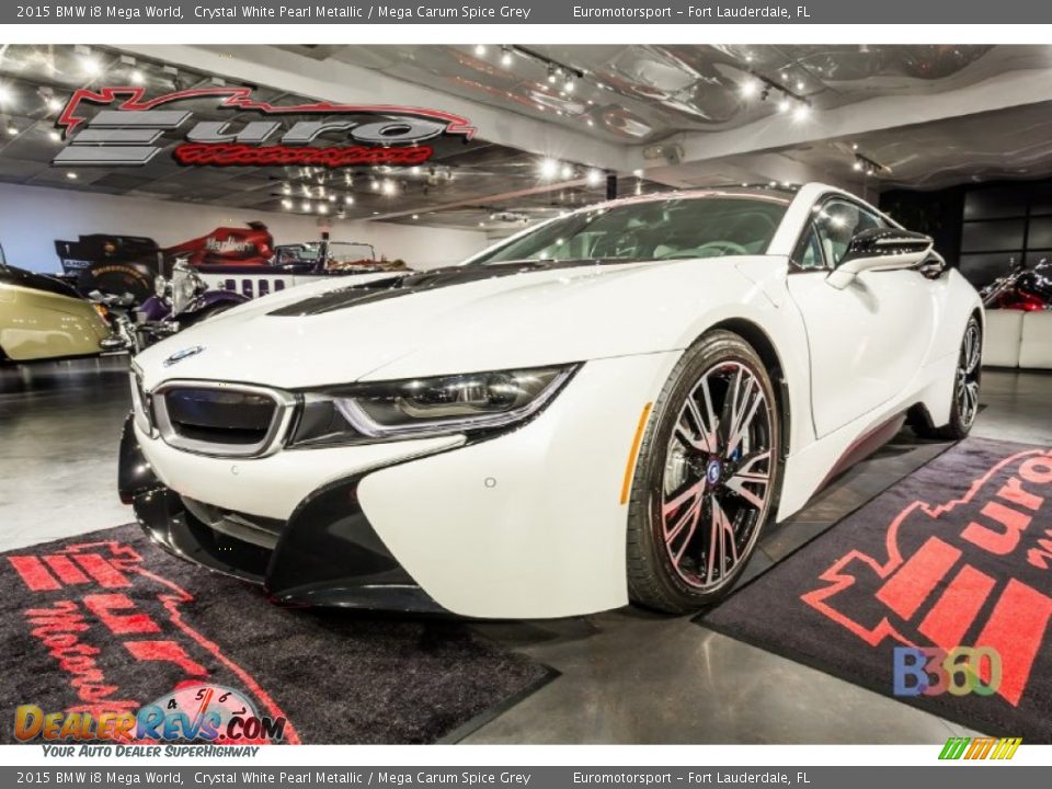 2015 BMW i8 Mega World Crystal White Pearl Metallic / Mega Carum Spice Grey Photo #29
