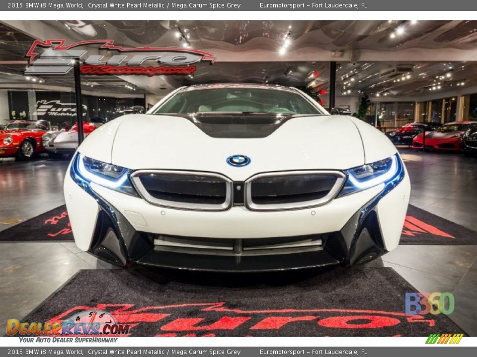 2015 BMW i8 Mega World Crystal White Pearl Metallic / Mega Carum Spice Grey Photo #31