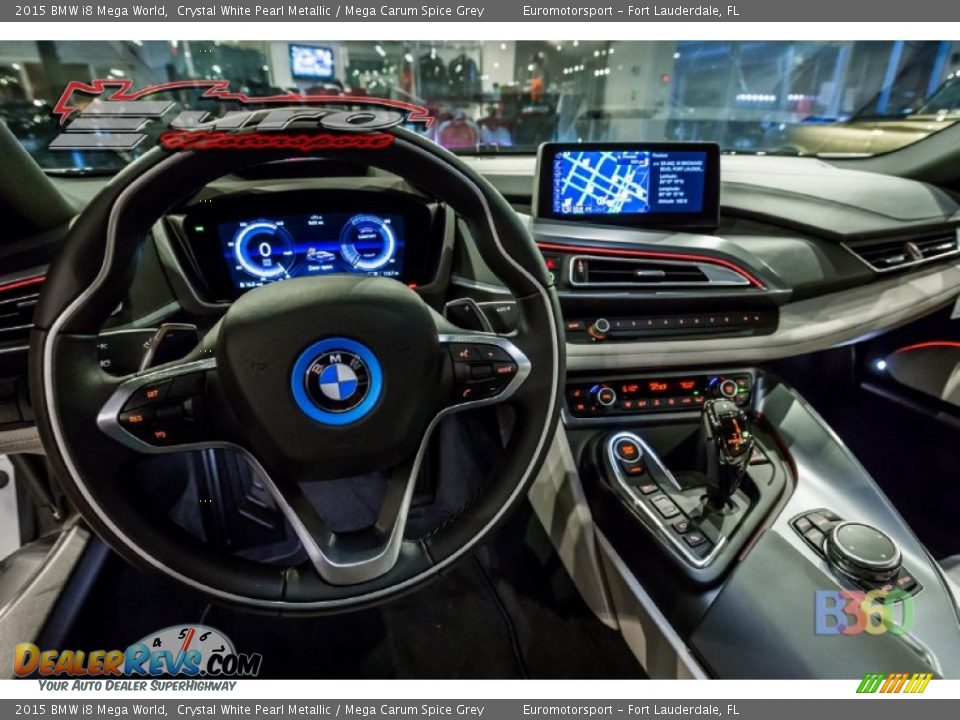 2015 BMW i8 Mega World Crystal White Pearl Metallic / Mega Carum Spice Grey Photo #55