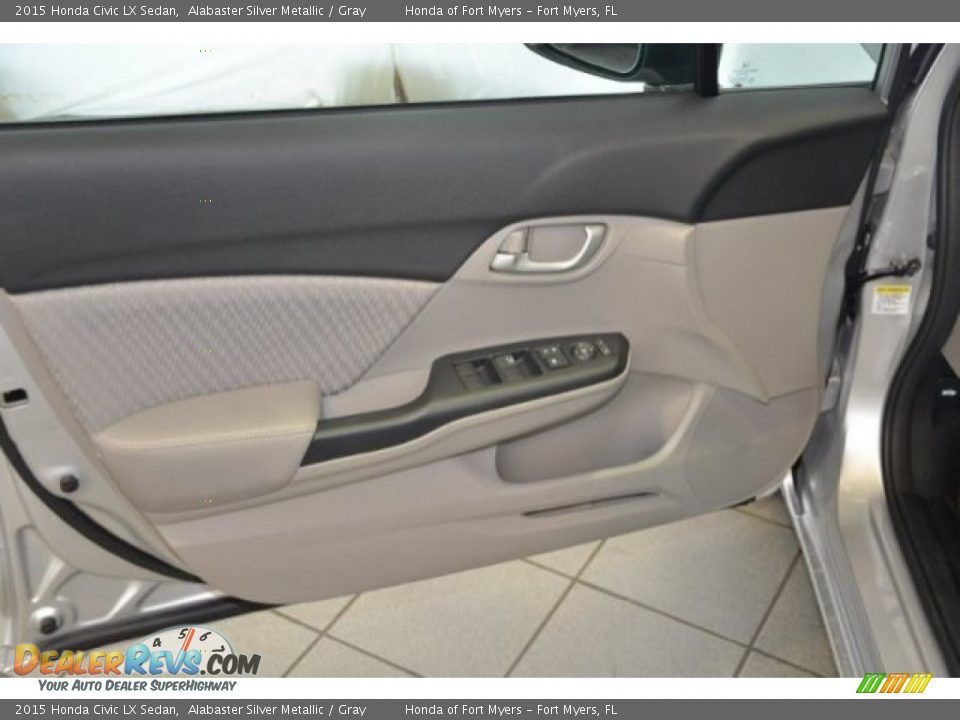 2015 Honda Civic LX Sedan Alabaster Silver Metallic / Gray Photo #8