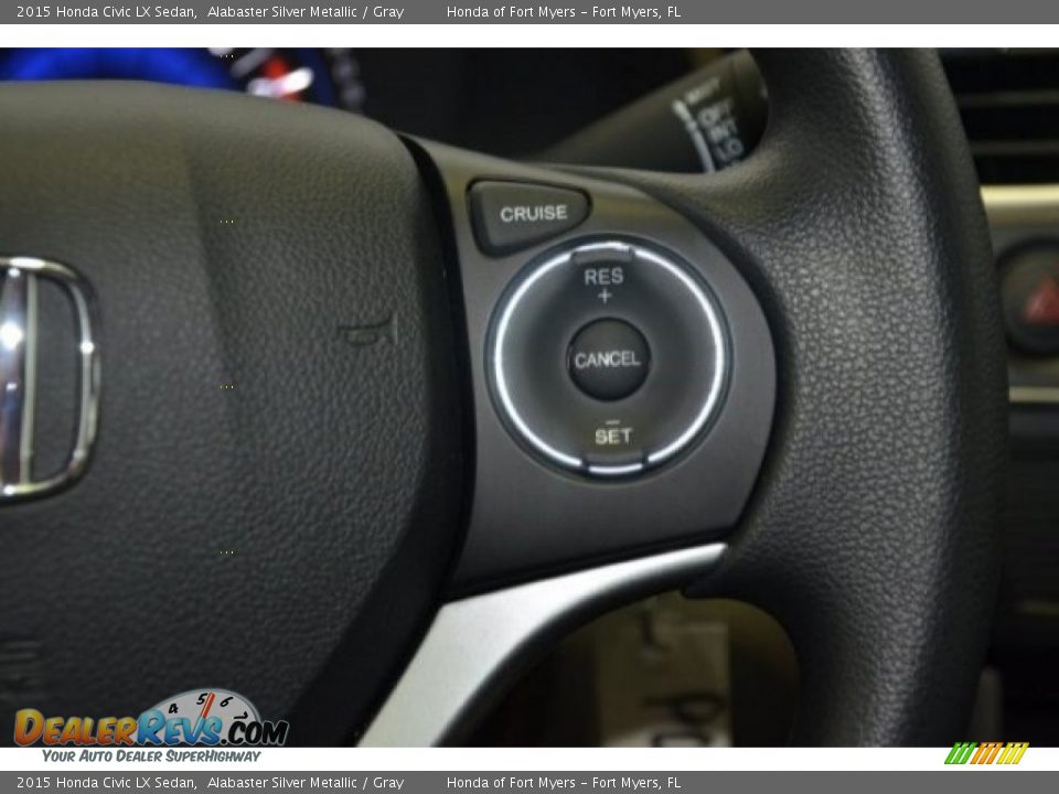 2015 Honda Civic LX Sedan Alabaster Silver Metallic / Gray Photo #20
