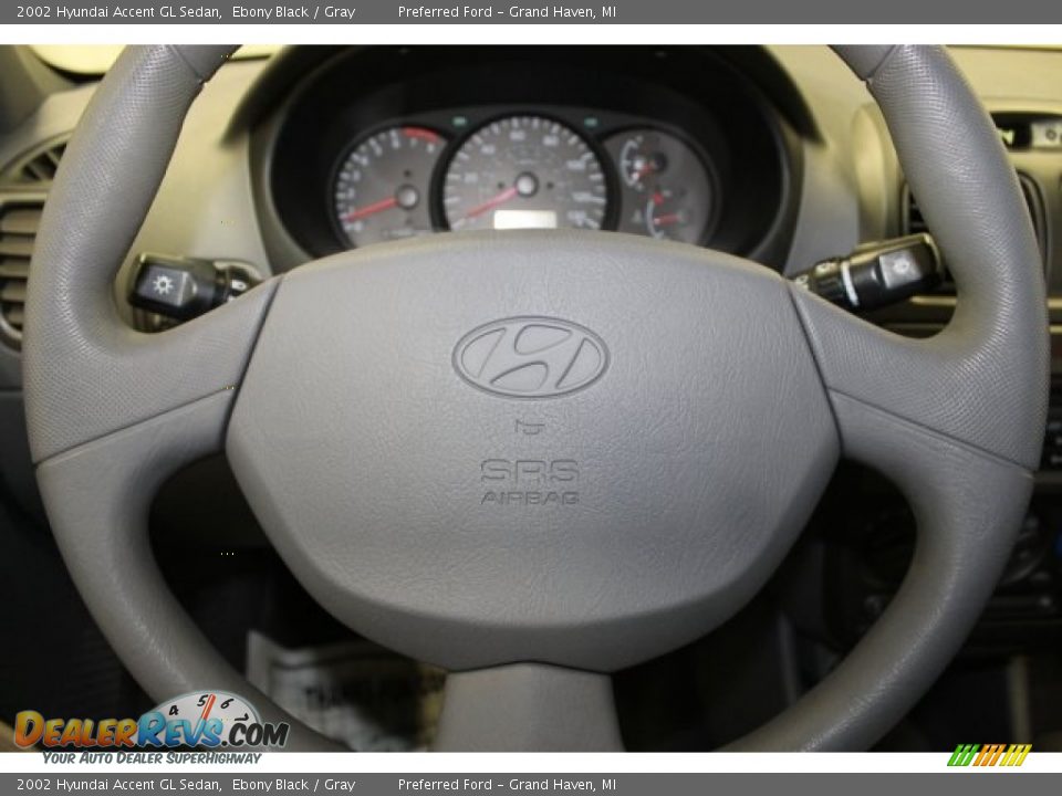 2002 Hyundai Accent GL Sedan Ebony Black / Gray Photo #22