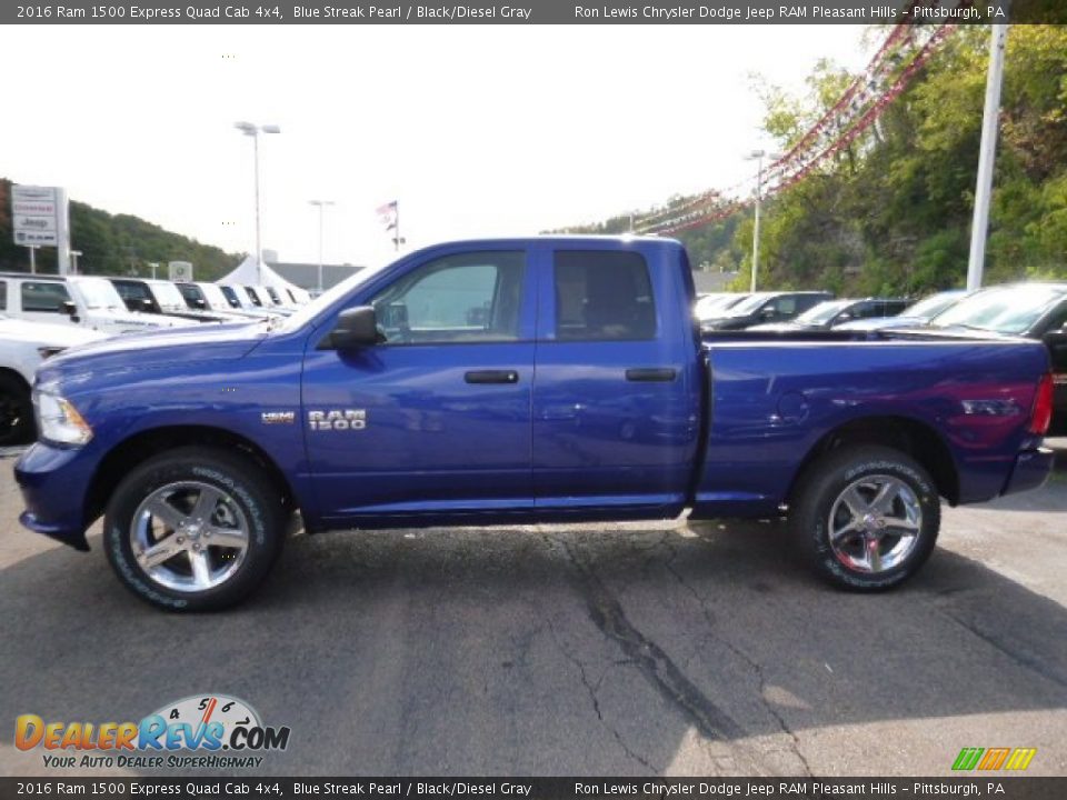 Blue Streak Pearl 2016 Ram 1500 Express Quad Cab 4x4 Photo #2
