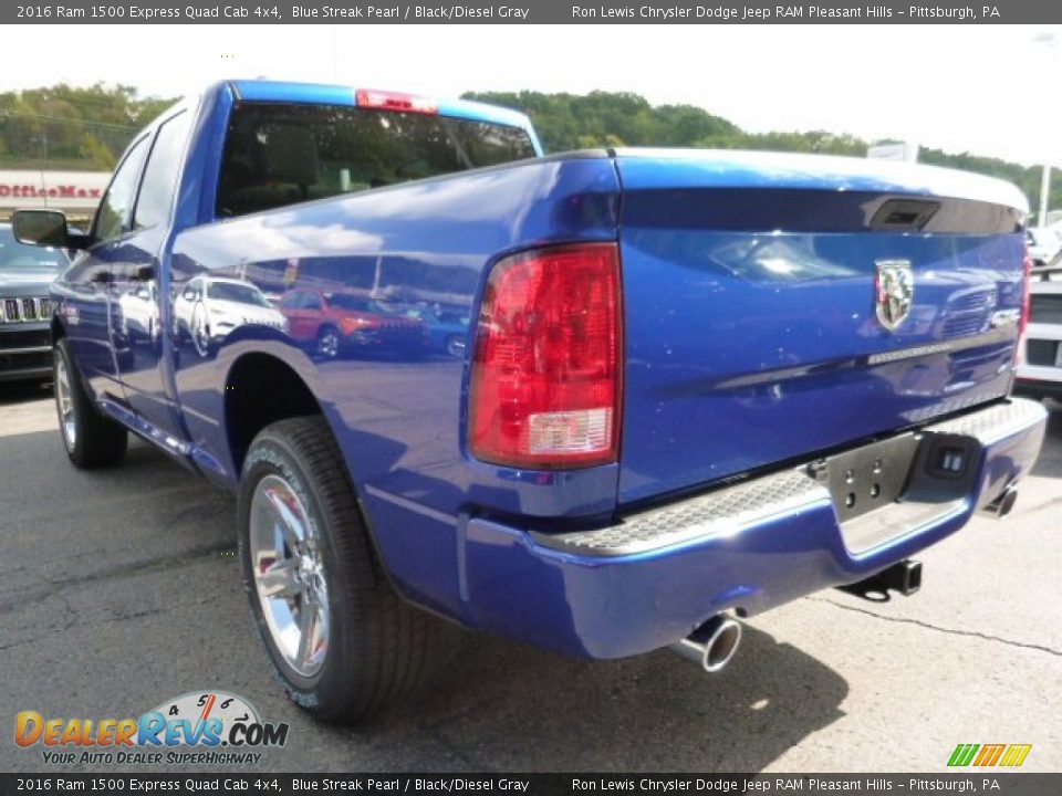 2016 Ram 1500 Express Quad Cab 4x4 Blue Streak Pearl / Black/Diesel Gray Photo #3