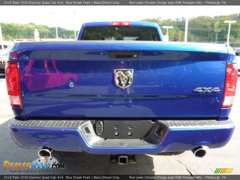 2016 Ram 1500 Express Quad Cab 4x4 Blue Streak Pearl / Black/Diesel Gray Photo #4