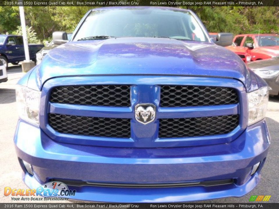 2016 Ram 1500 Express Quad Cab 4x4 Blue Streak Pearl / Black/Diesel Gray Photo #9