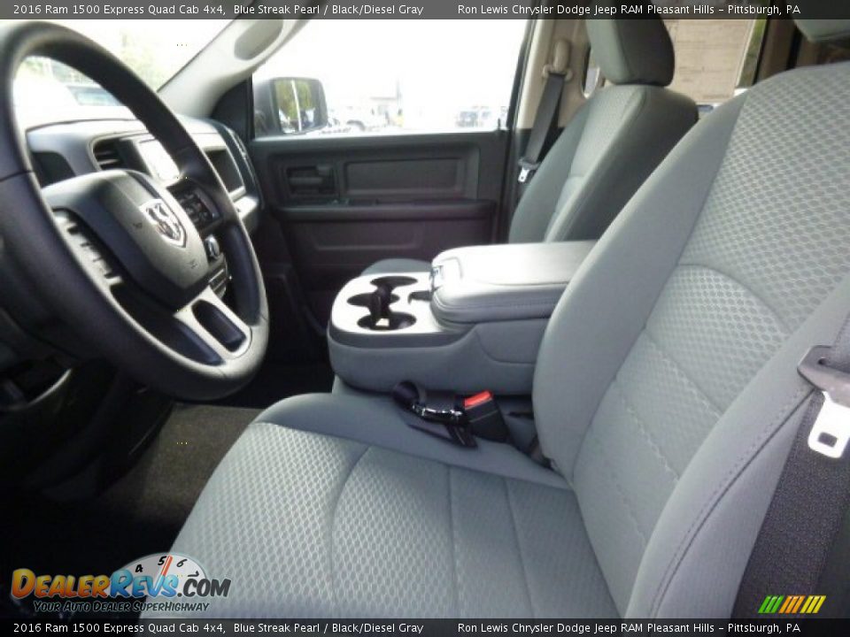 2016 Ram 1500 Express Quad Cab 4x4 Blue Streak Pearl / Black/Diesel Gray Photo #11