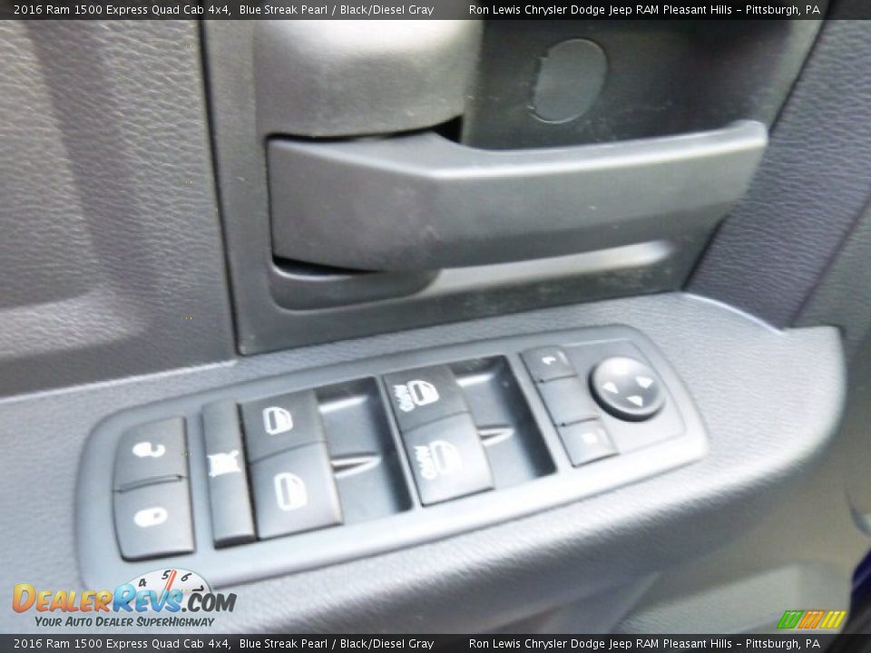 2016 Ram 1500 Express Quad Cab 4x4 Blue Streak Pearl / Black/Diesel Gray Photo #14