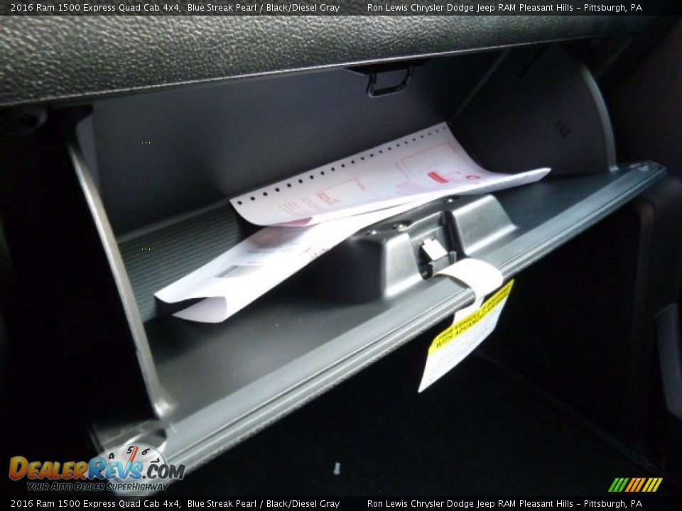 2016 Ram 1500 Express Quad Cab 4x4 Blue Streak Pearl / Black/Diesel Gray Photo #18