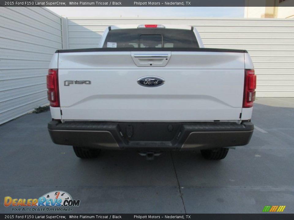 2015 Ford F150 Lariat SuperCrew White Platinum Tricoat / Black Photo #5