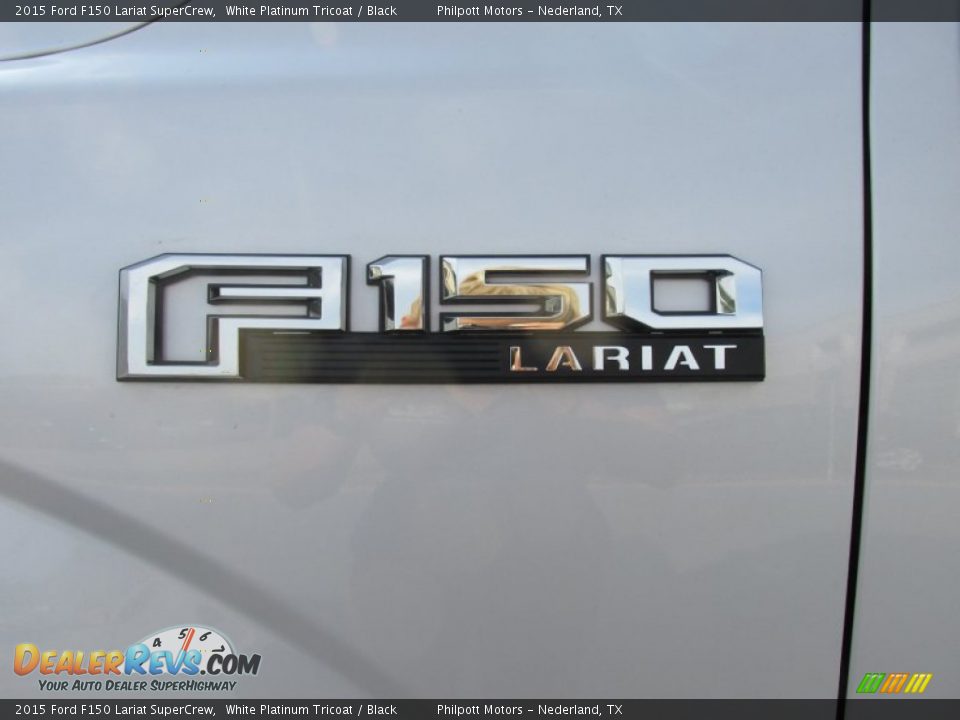2015 Ford F150 Lariat SuperCrew White Platinum Tricoat / Black Photo #14