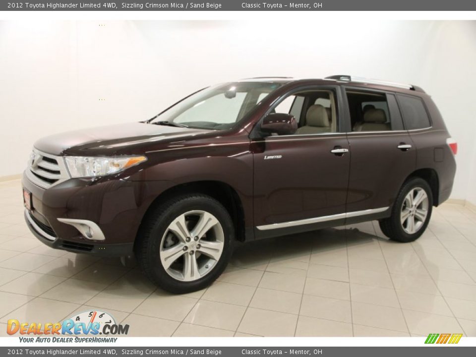 2012 Toyota Highlander Limited 4WD Sizzling Crimson Mica / Sand Beige Photo #3