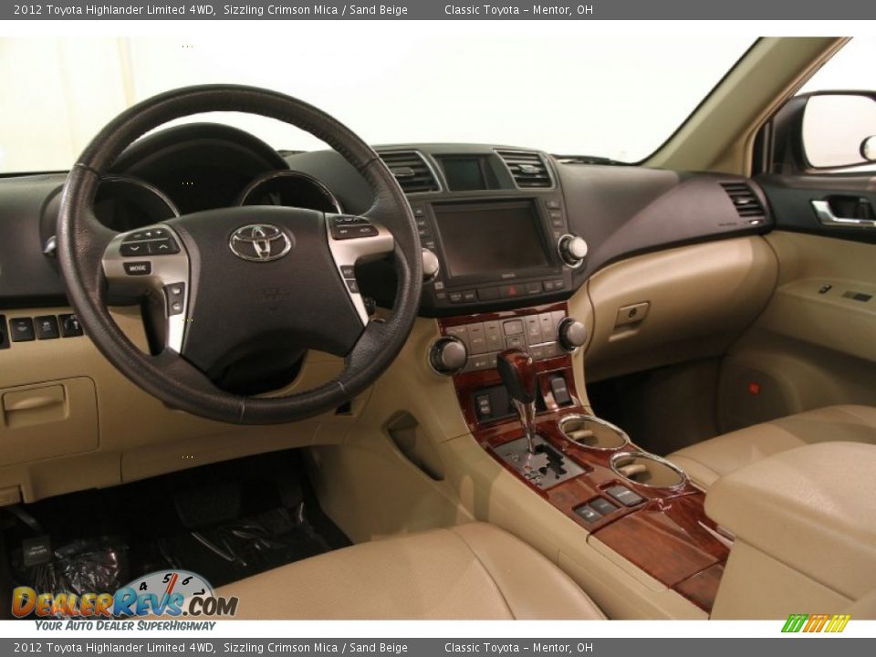 2012 Toyota Highlander Limited 4WD Sizzling Crimson Mica / Sand Beige Photo #9
