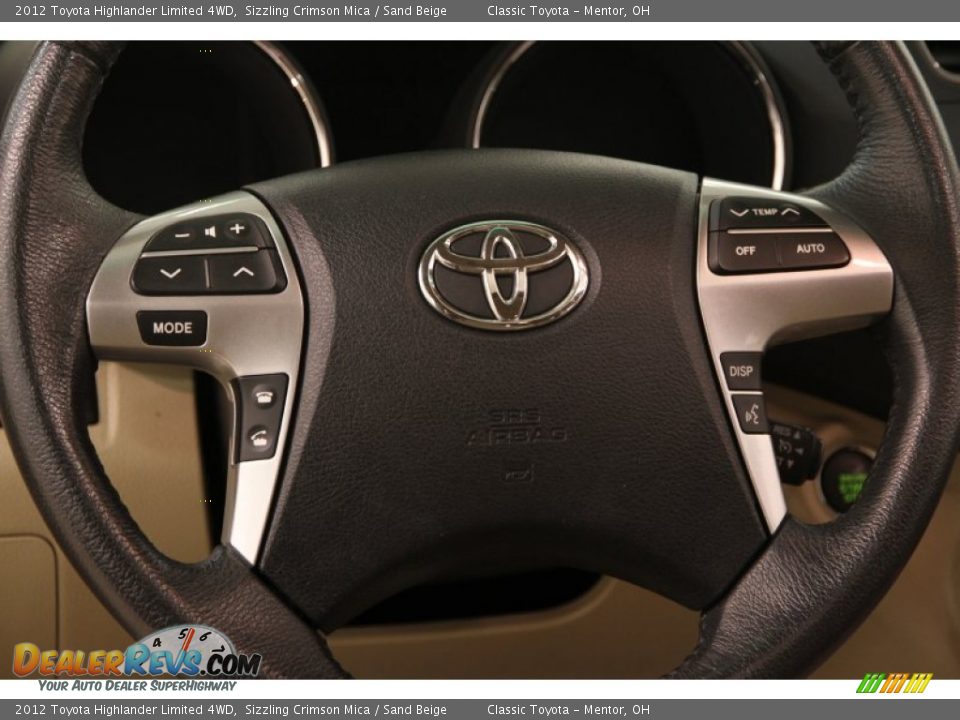 2012 Toyota Highlander Limited 4WD Sizzling Crimson Mica / Sand Beige Photo #10