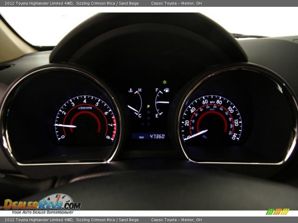 2012 Toyota Highlander Limited 4WD Sizzling Crimson Mica / Sand Beige Photo #11