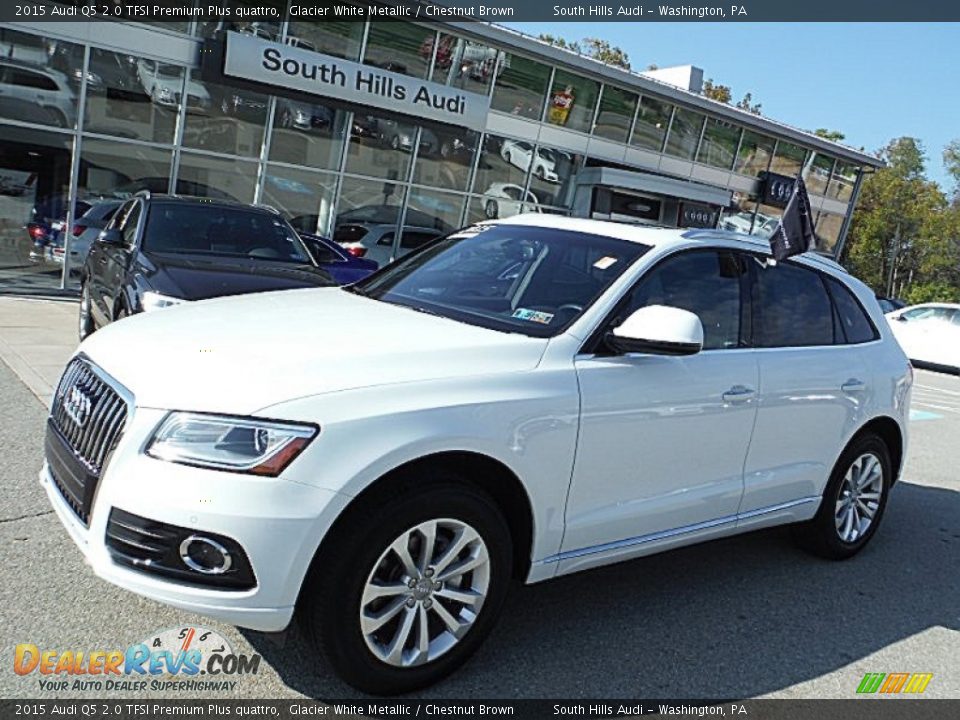 2015 Audi Q5 2.0 TFSI Premium Plus quattro Glacier White Metallic / Chestnut Brown Photo #1
