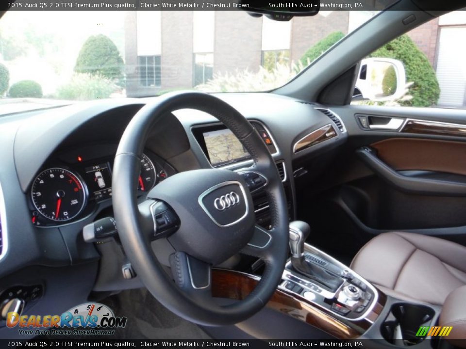 2015 Audi Q5 2.0 TFSI Premium Plus quattro Glacier White Metallic / Chestnut Brown Photo #21