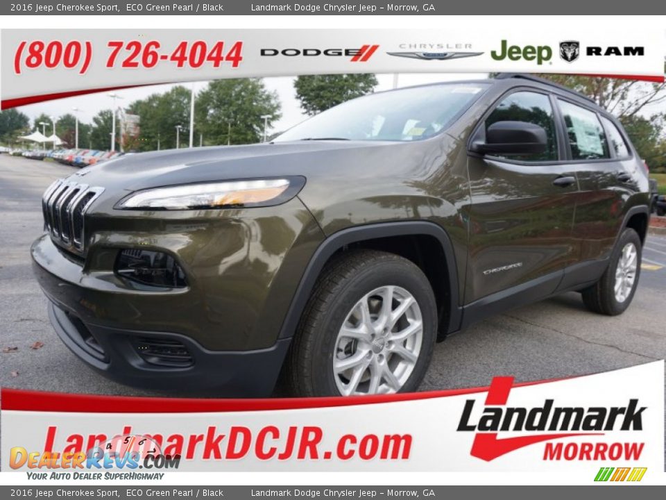 2016 Jeep Cherokee Sport ECO Green Pearl / Black Photo #1