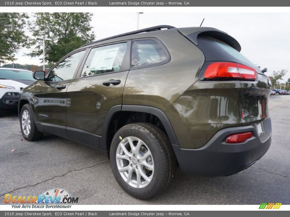 2016 Jeep Cherokee Sport ECO Green Pearl / Black Photo #2