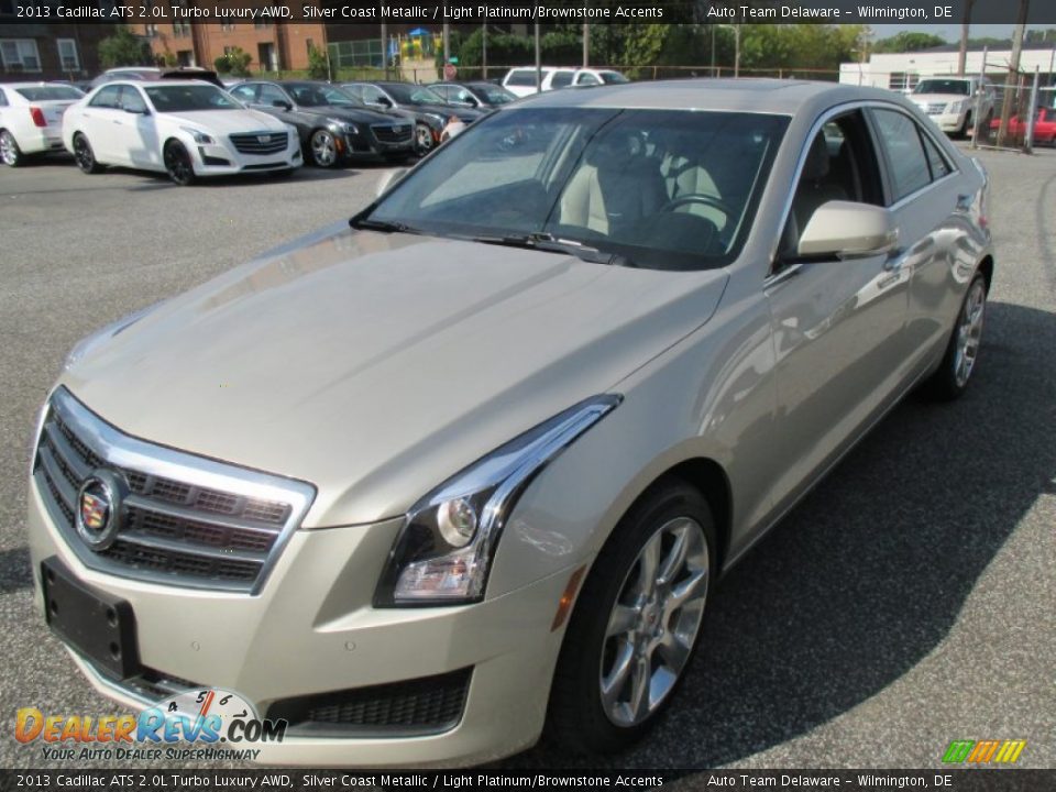 2013 Cadillac ATS 2.0L Turbo Luxury AWD Silver Coast Metallic / Light Platinum/Brownstone Accents Photo #2