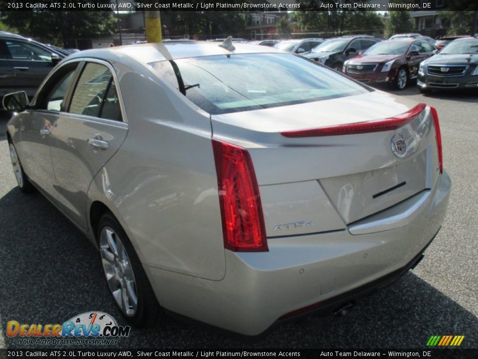 2013 Cadillac ATS 2.0L Turbo Luxury AWD Silver Coast Metallic / Light Platinum/Brownstone Accents Photo #4
