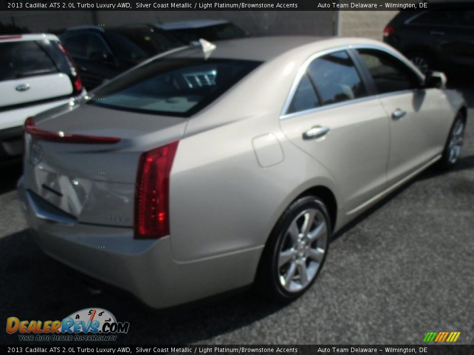 2013 Cadillac ATS 2.0L Turbo Luxury AWD Silver Coast Metallic / Light Platinum/Brownstone Accents Photo #6