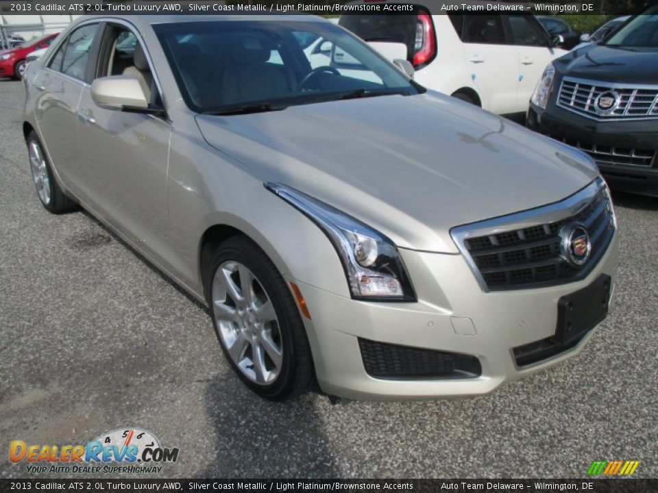 2013 Cadillac ATS 2.0L Turbo Luxury AWD Silver Coast Metallic / Light Platinum/Brownstone Accents Photo #8